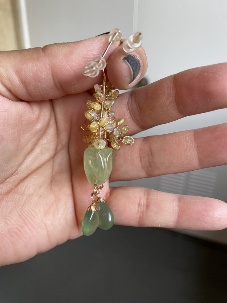 Prehnite Opal Earrings Artisan