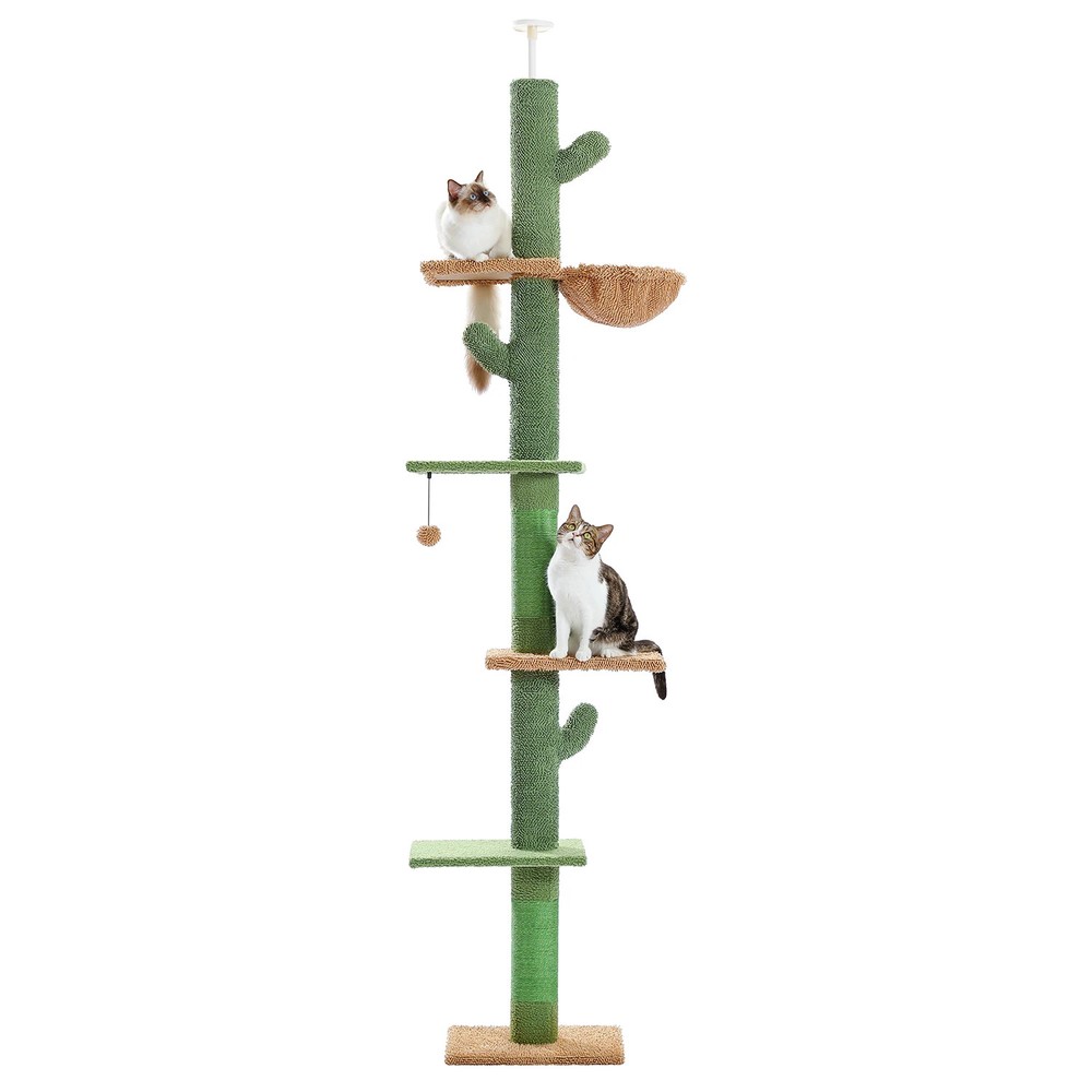 Adjustable Height Cat Tree for Indoor,Floor To Ceiling Cat with Scratching Posts
