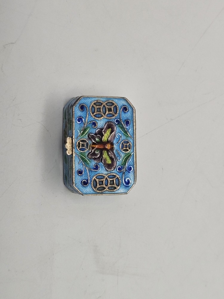 Rare Antique Silver Marked Enamels Box Case