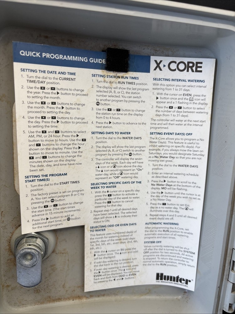 Hunter X-Core Outdoor Irrigation Controller - 4 Stations, No Key