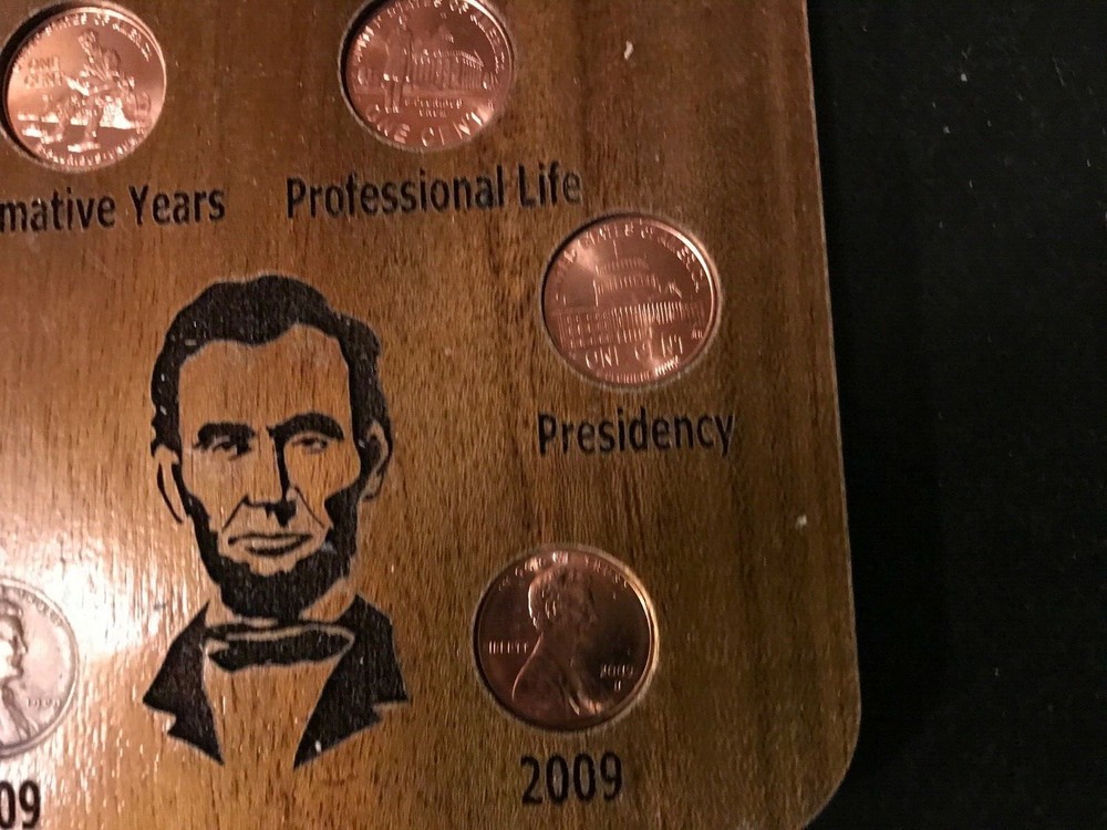 RARE 1909-2009 Lincoln One Cent Bicentennial Set CUSTOM & UNIQUE Solid WALNUT