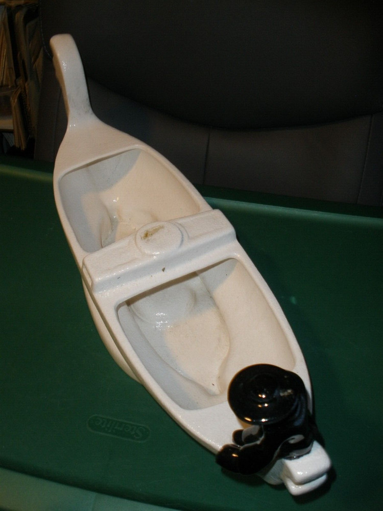 Mid Century Large Gondola Server/Planter w Oarsman (missing oar)
