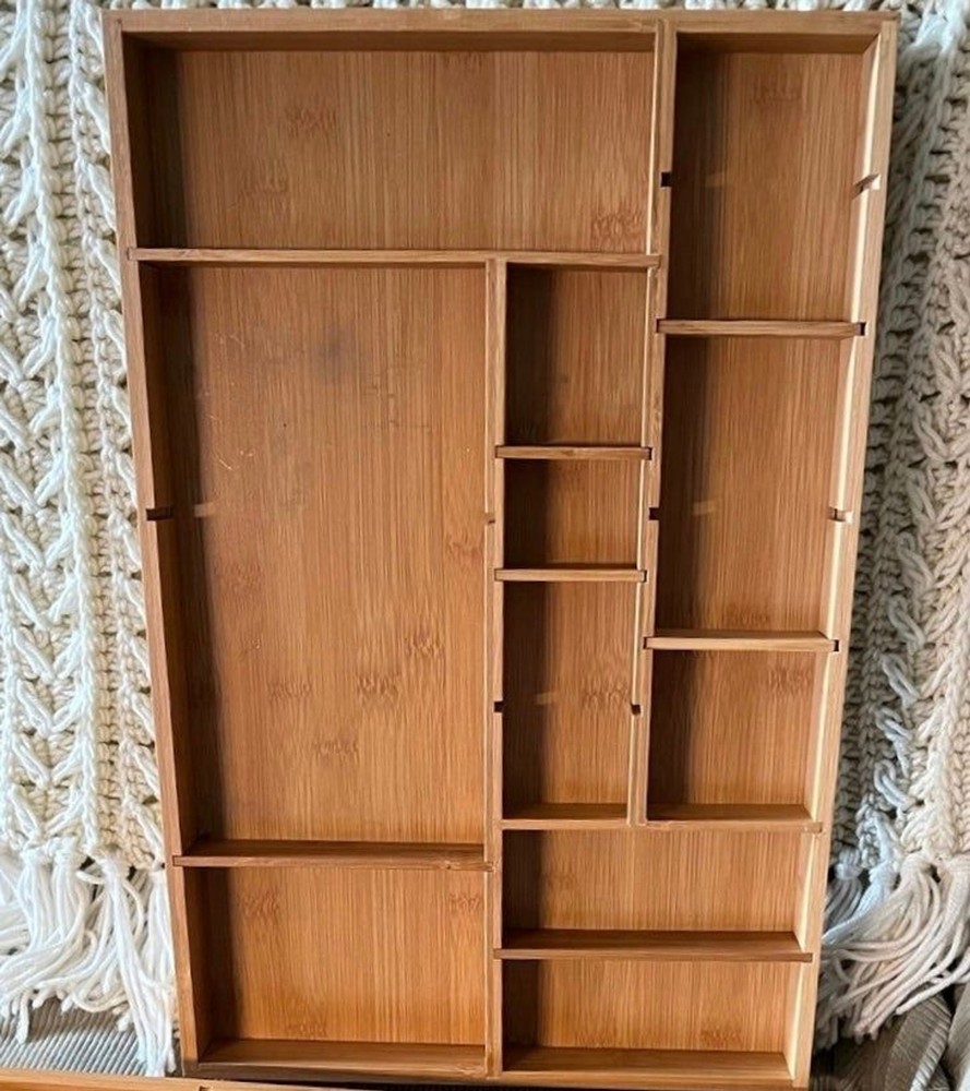 Bamboo Drawer Organizer Up to 11 Compartments (Bx 1A)
