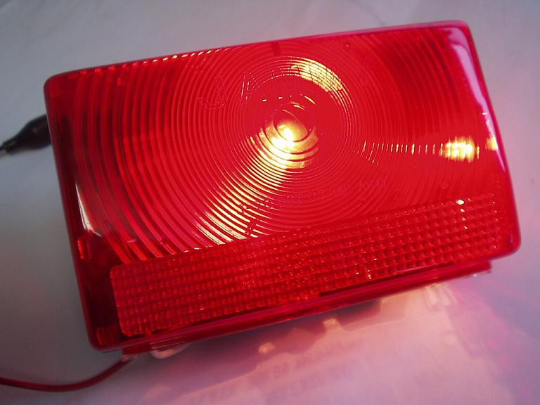 Pair Red Box Stop Turn Tail Trailer Camper Lights J-70 J70 RV Camper Bargman