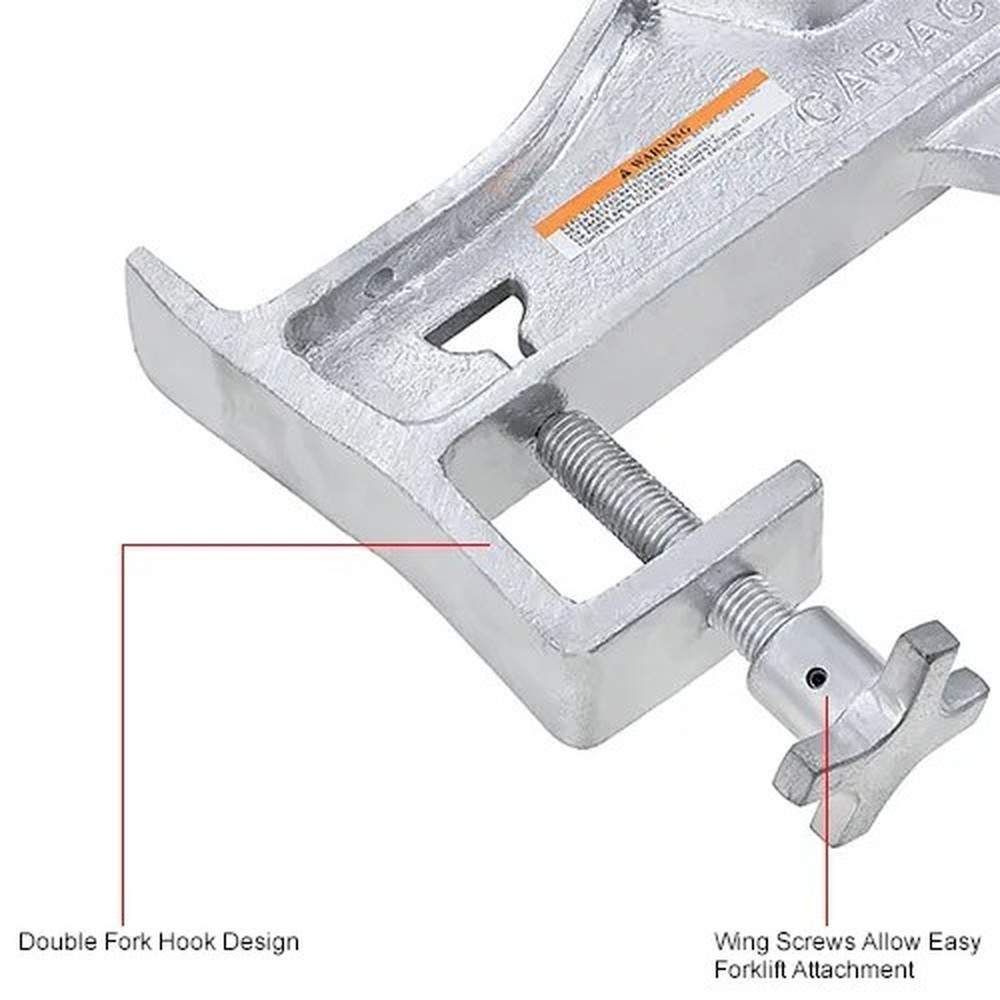 Swivel Hook Double Fork Forklift Hook Attachment, 4000 Lbs. Cap.
