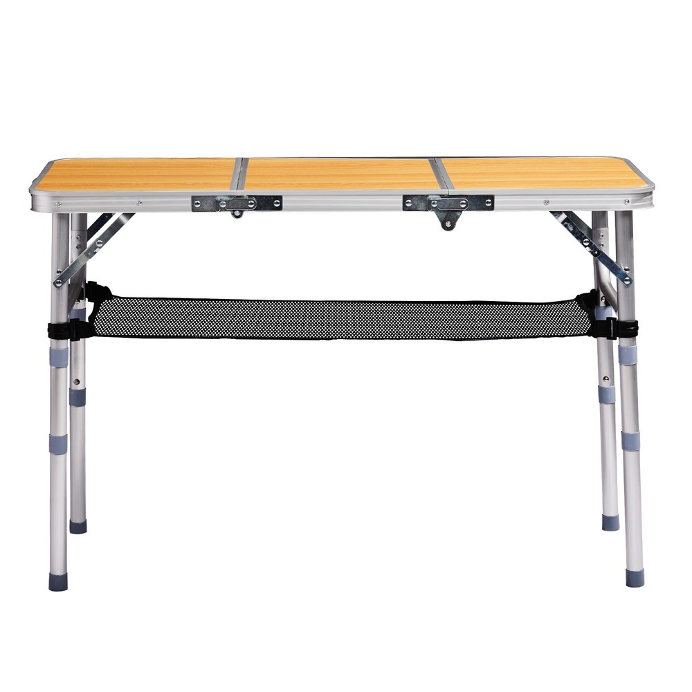 Small Aluminum Foldable Lightweight Patio Side Table with Carry Handle