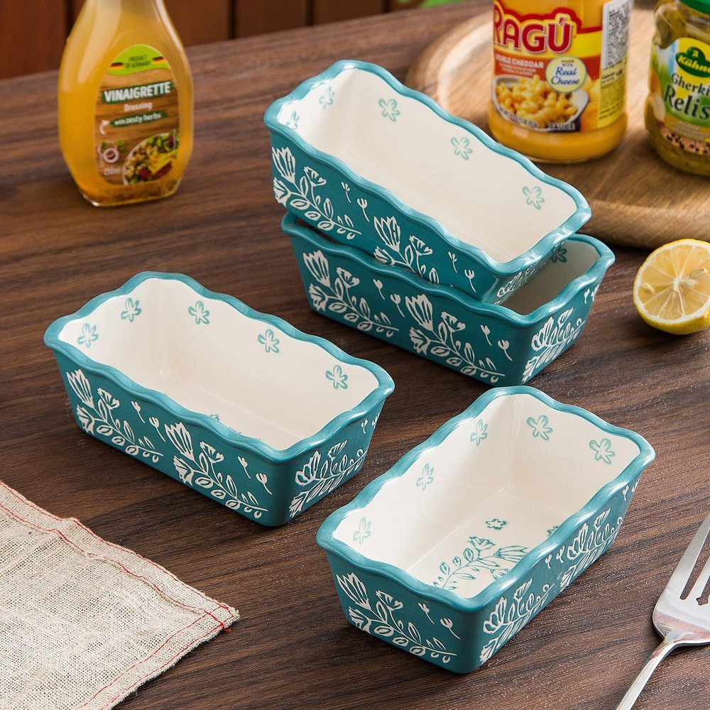 Mini Loaf Pan Bread Pan Ceramic Loaf Pans for Baking Bread Mini Bread Loaf Pa...