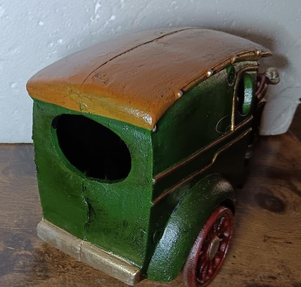MOTORCYCLE WITH CAB CAST IRON NICE COLLECTIBLE