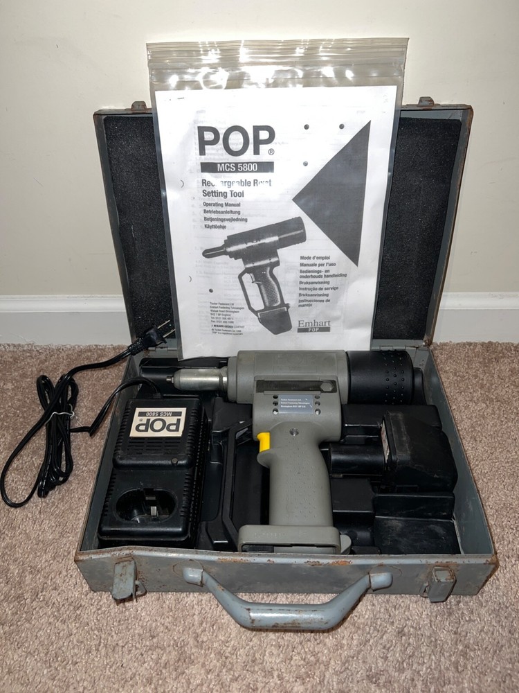 POP MCS 5800 Battery Powered Rivet Tool 1900Lb. Pull Force 25/32" Stroke