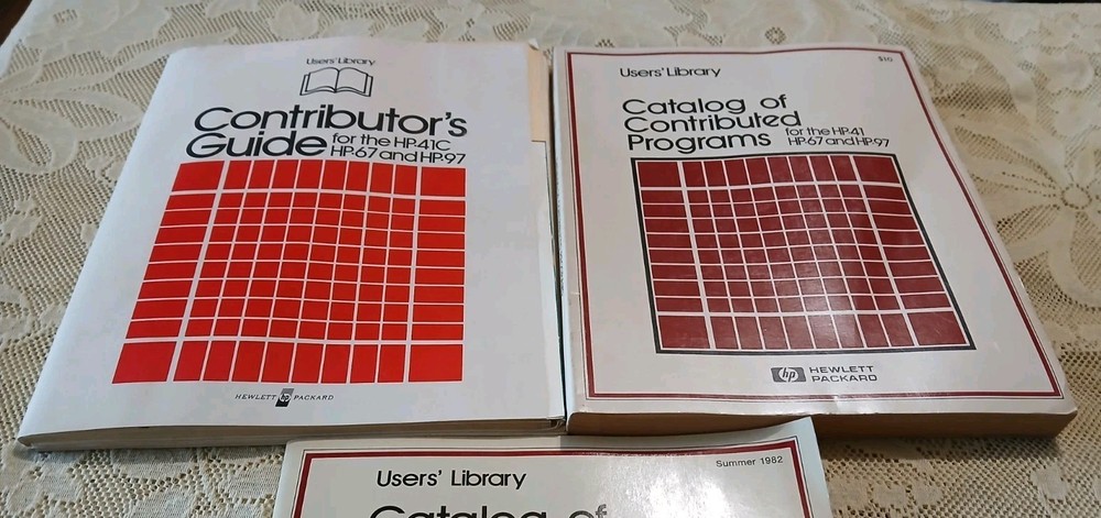 VINTAGE HEWLETT PACKARD CALCULATOR CONTRIBUTORS GUIDE LIBRARY SOFTWARE CATALOG