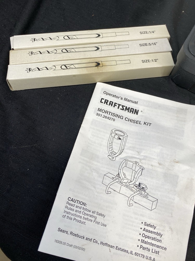 Craftsman Mortising Chisel Kit 351.264270 Manual Bits Case