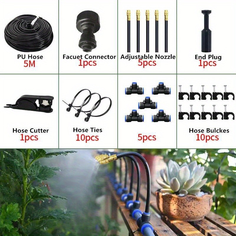 360° Curved Garden Automatic Irrigation System,Adjustable Nozzle,Water-Saving