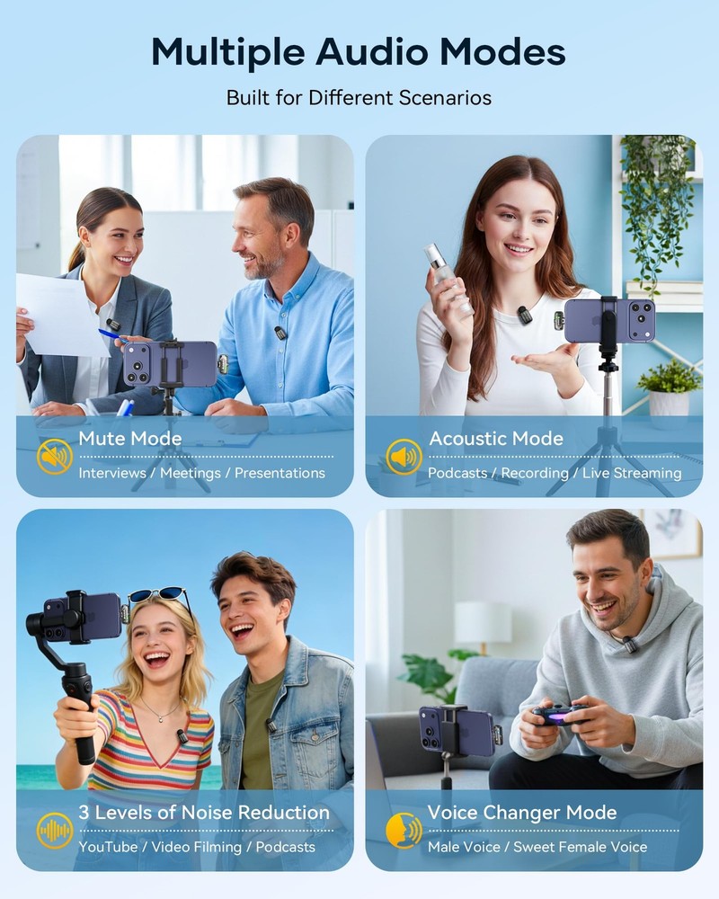 Wireless Mini Lavalier Microphones for iPhone iPad Android with Charging Case...