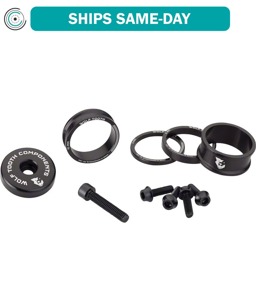 Wolf Tooth BlingKit: Headset Spacer Kit 3, 5,10, 15mm, Black