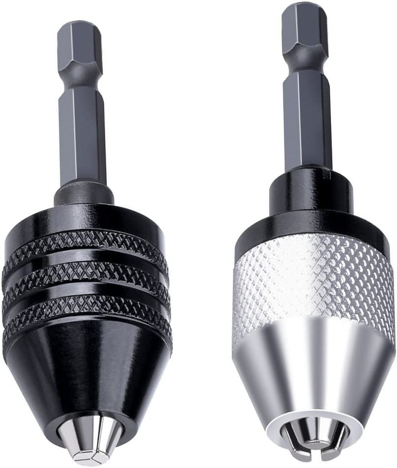 Drill Chuck, Quick Change Adapter Converter , 2 pcs hex shank keyless
