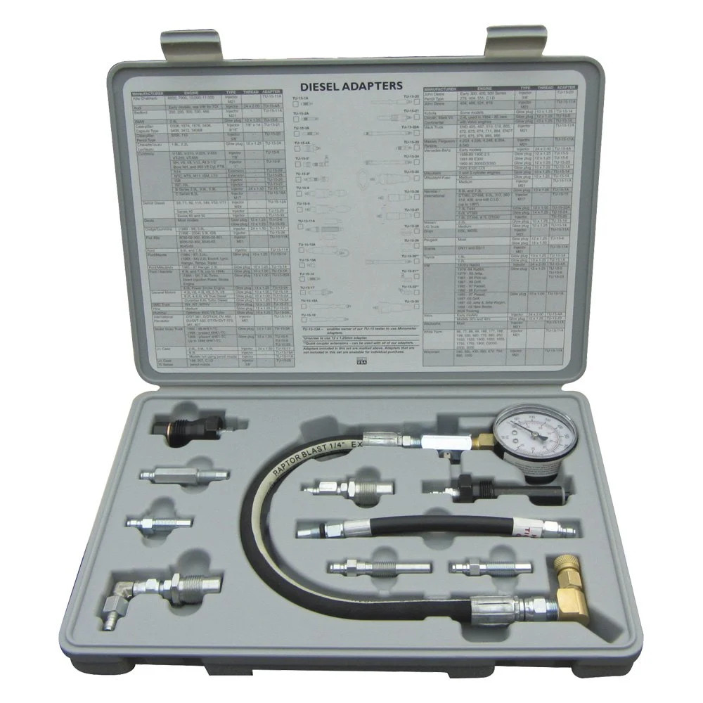 Lang Tools TU-15-53 10-piece Analog Diesel Compression Test Set