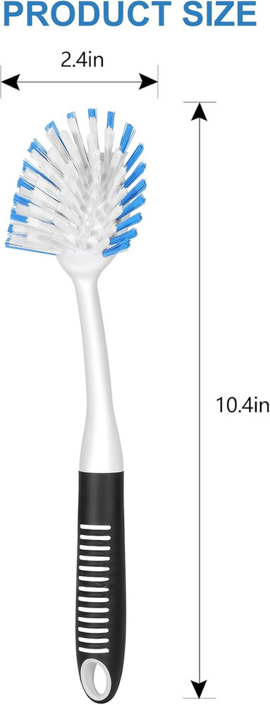 Setsail Dish Brush with Handle, 2 Pack Stiff Bristles Dish Scrubber with Built-I