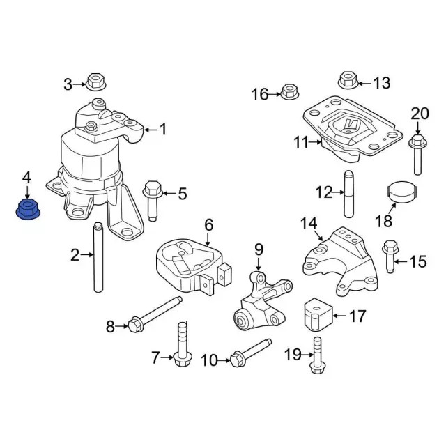 Genuine Ford Engine Mount Nut W714991S442