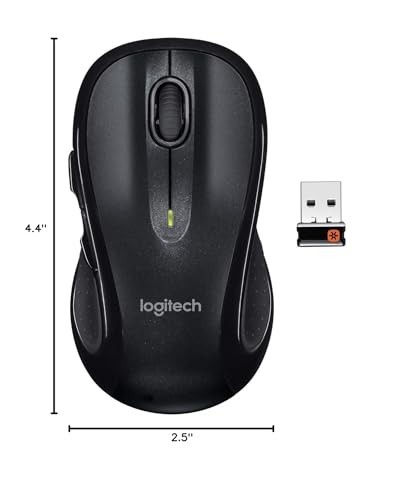 Logitech M510 Wireless Mouse, Comfortable Shape with USB Unifying Receiver Black