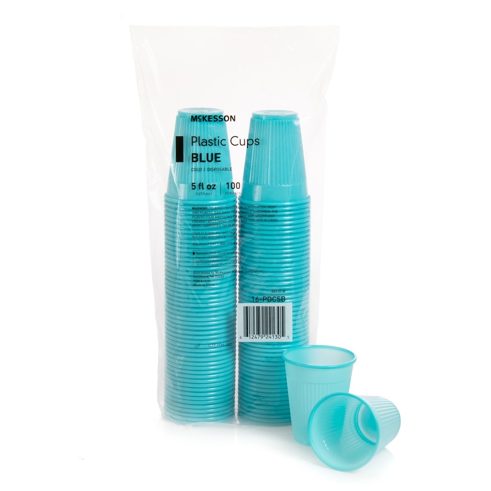 McKesson Disposable Drinking Cup Blue Plastic 5 oz. 100 Ct 16-PDC5B