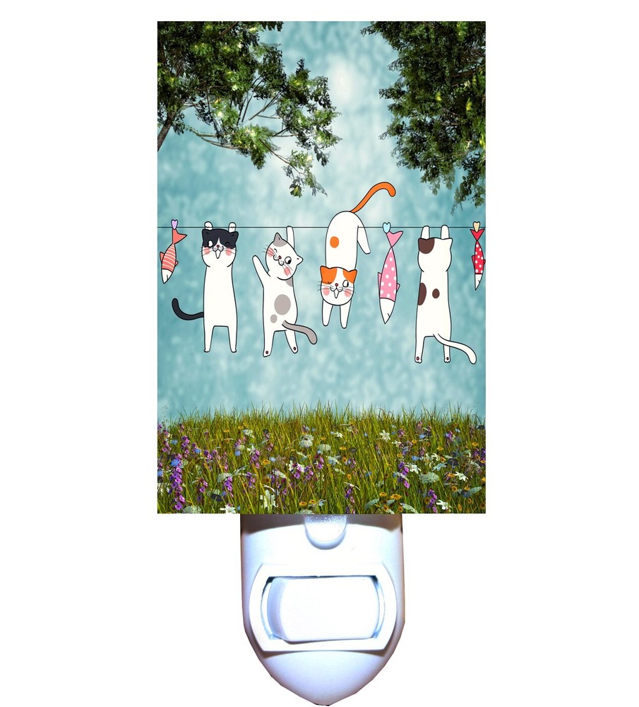 Clothesline Cats Laundry Decorative Night Light