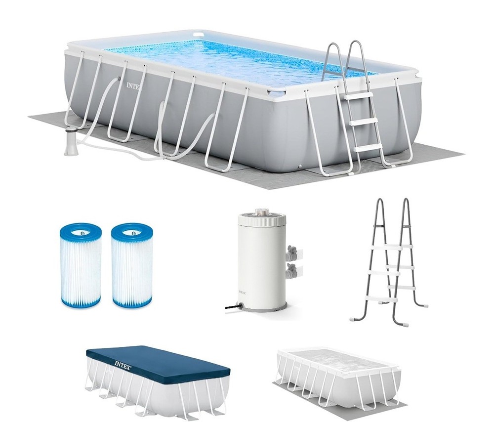 Intex 16ft X 8ft X 42in Prism Frame Rectangular Pool Set with Filter Pump
