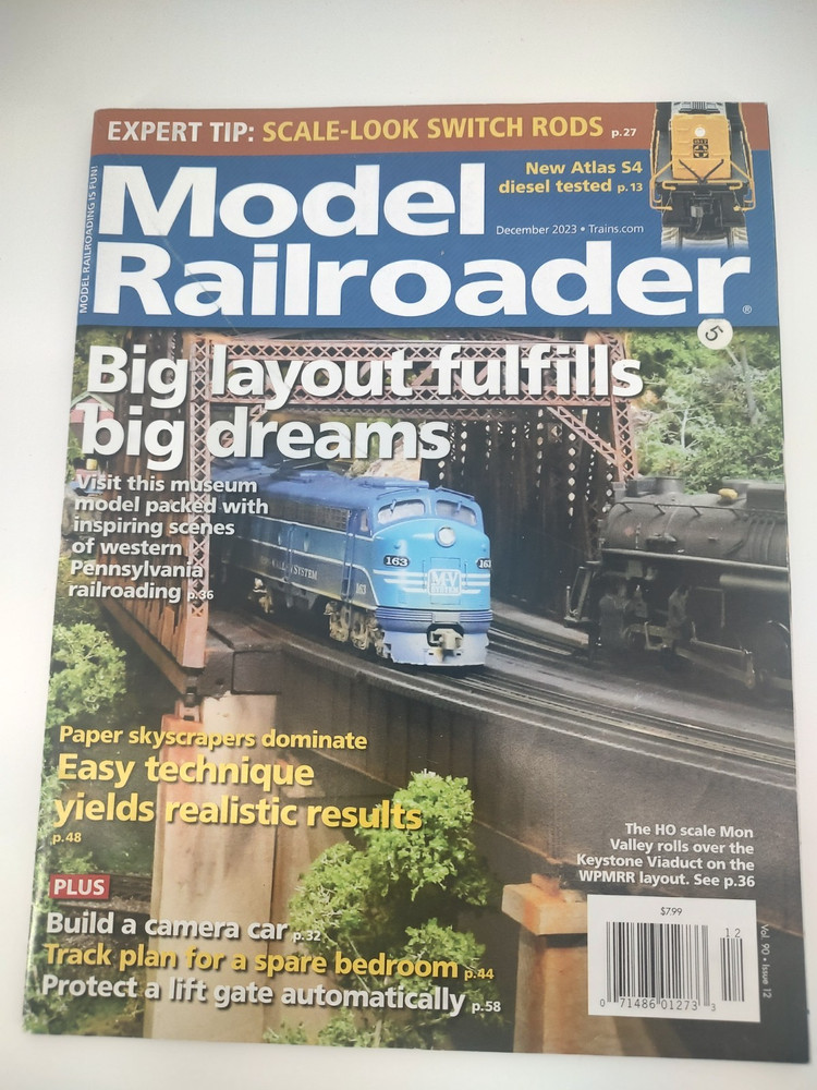 Model Railroader Magazine, December 2023, NEW