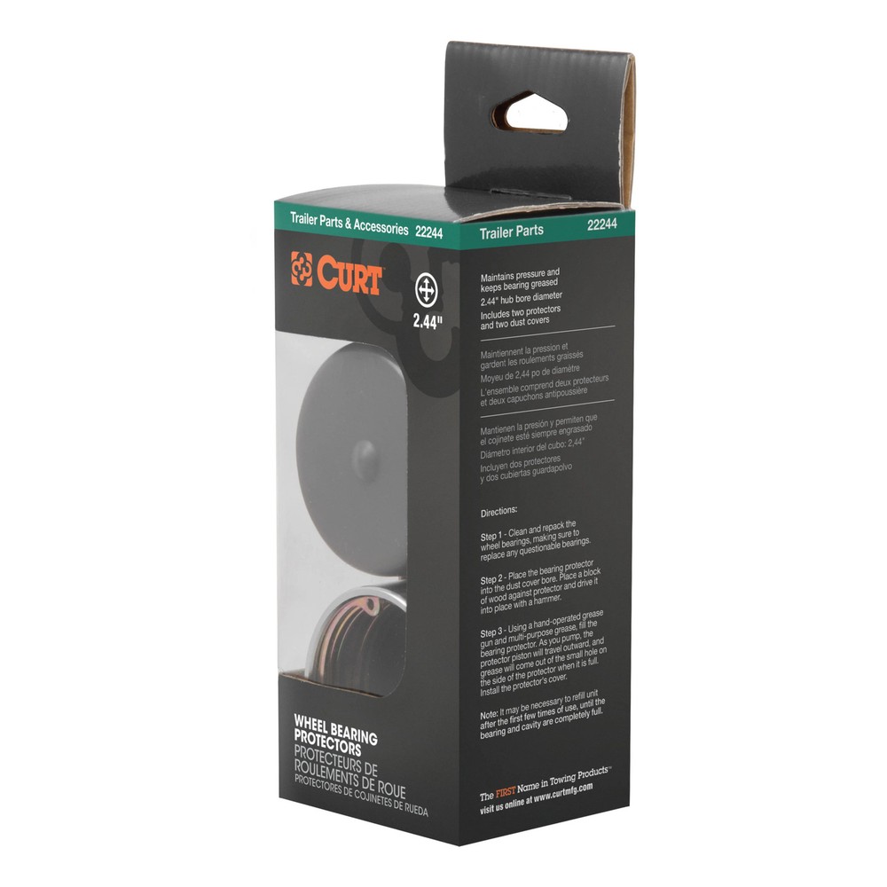 Curt 2.44" Bearing Protectors & Covers (2-Pack)