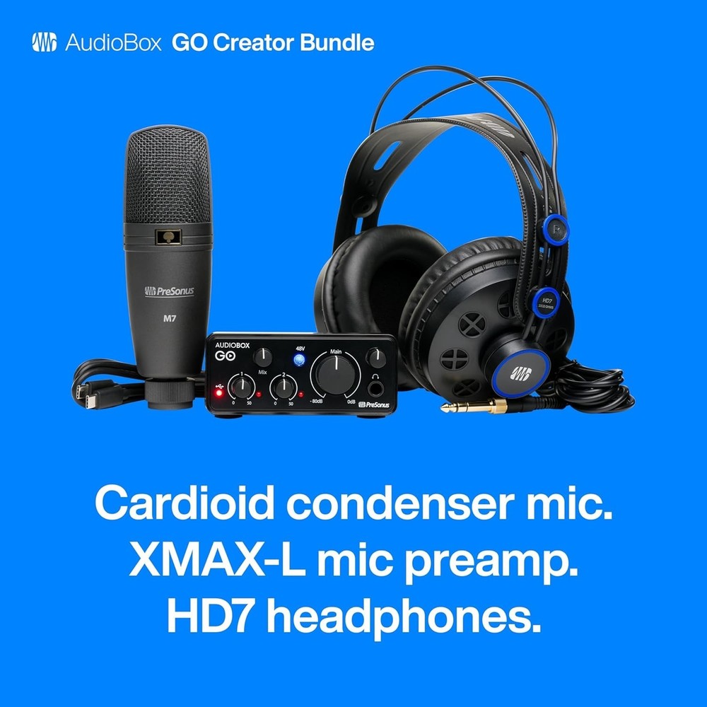 AudioBox Go Creator Complete Studio Recording Bundle with USB Audio 96K Interfac