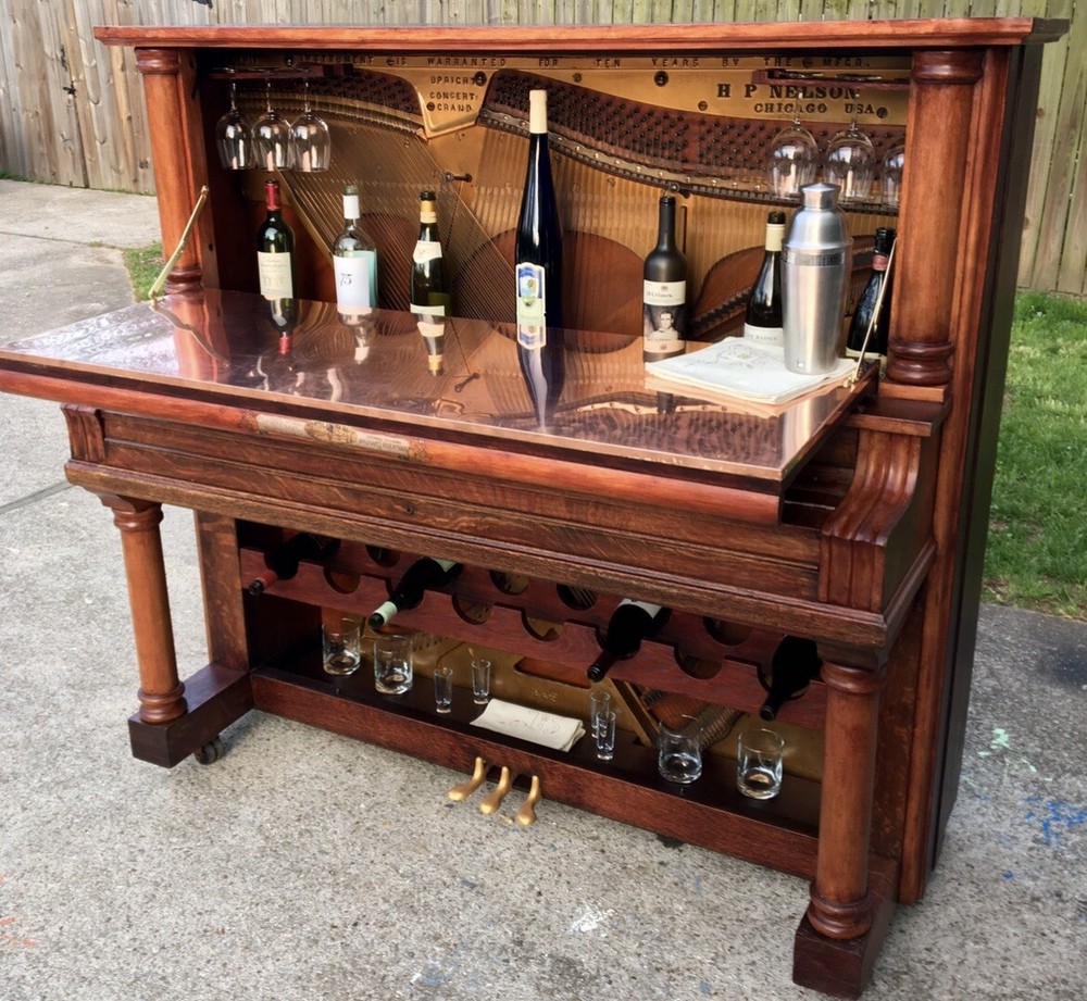 Repurposed  Piano Into A Bar With Remote Controlled LED Lights