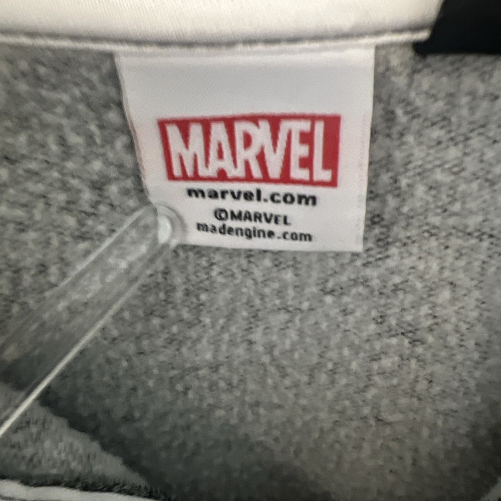 Marvel Comics Sweater Mens Large Grey The Punisher 1/4 Zip Pullover
