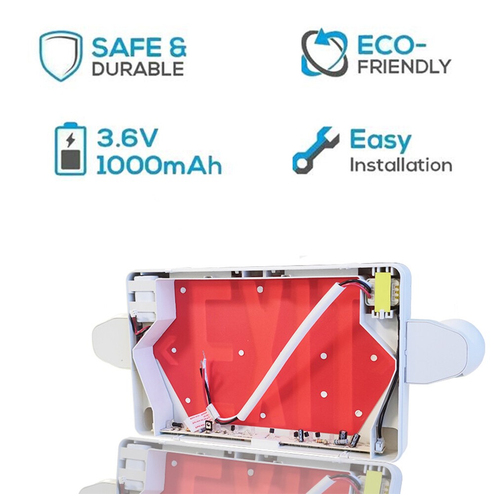 4Pack LED Exit Sign Emergency Light–Hi Output Compact Combo Red Fire UL listed