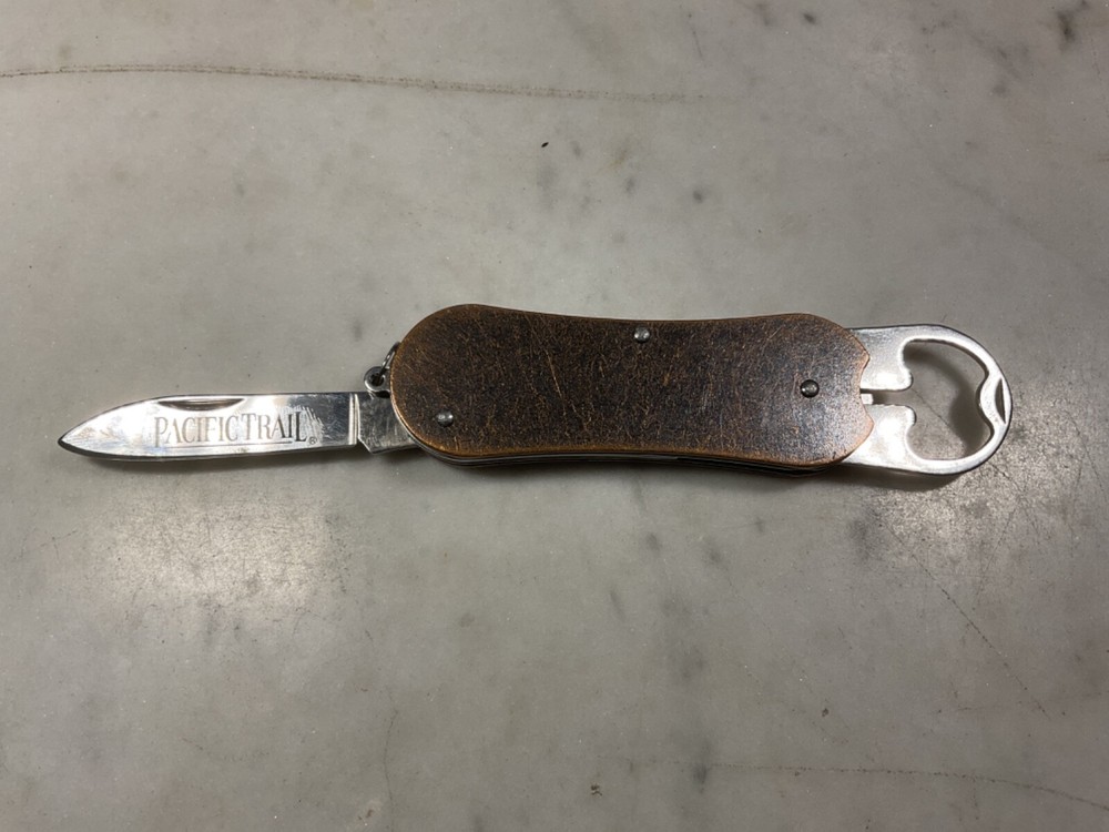 Pacific Trail Bottle Opener Can Opener Corkscrew 2” Blade