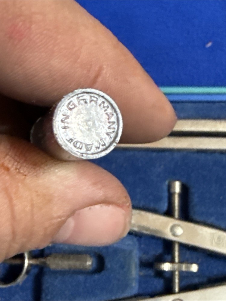 Vtg BRUNING Drafting Compass & Tools Vintage Engineering in Case Germany