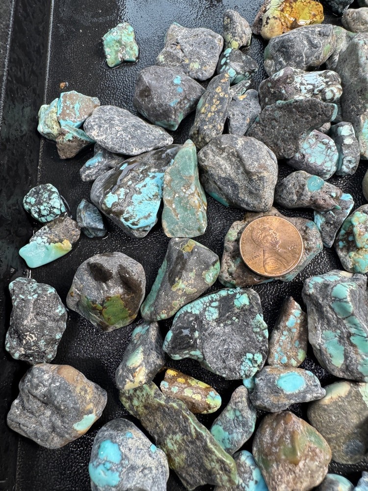 One Pound stabilized Turquoise small nuggets assorted mine free shipping