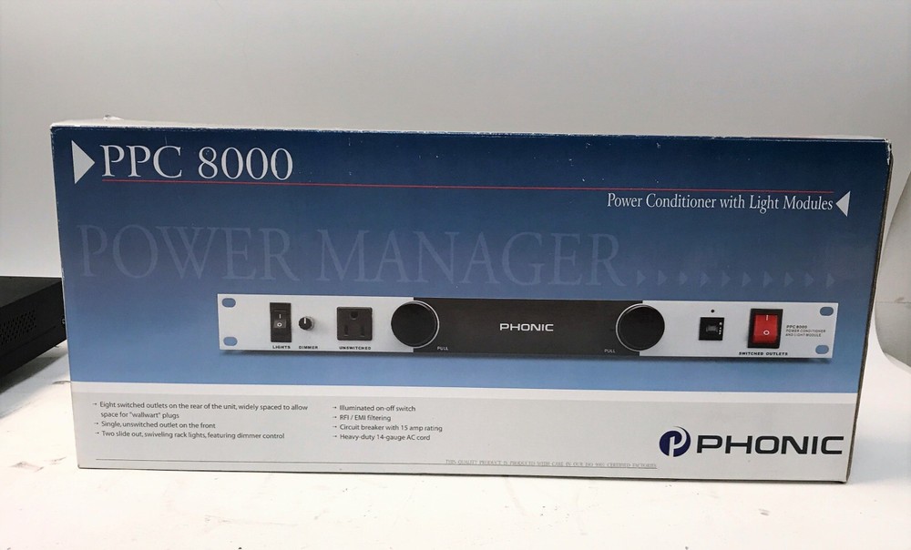 PHONIC PPC8000 POWER CONDITIONER AND LIGHT MODULE