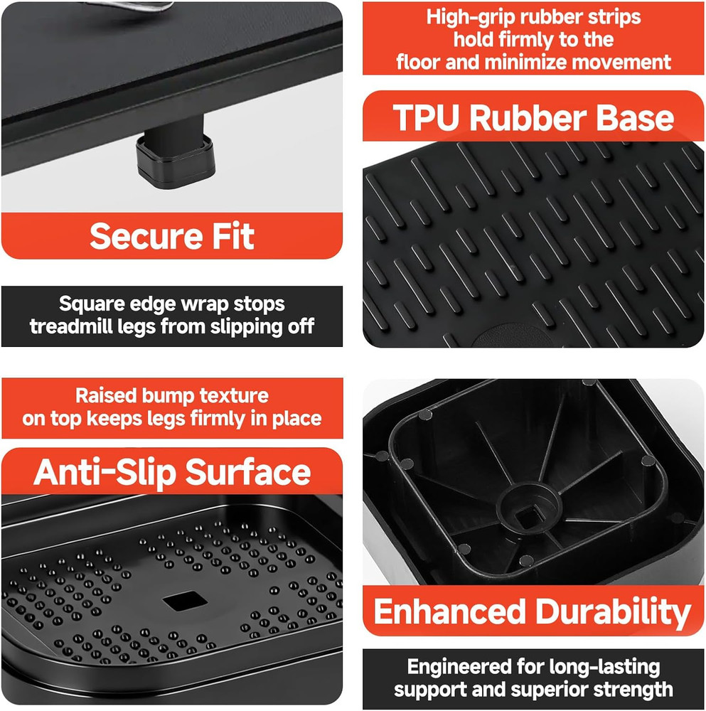 Treadmill Incline Riser Blocks - 4-Pack Adjustable Non-Slip Support for Workouts