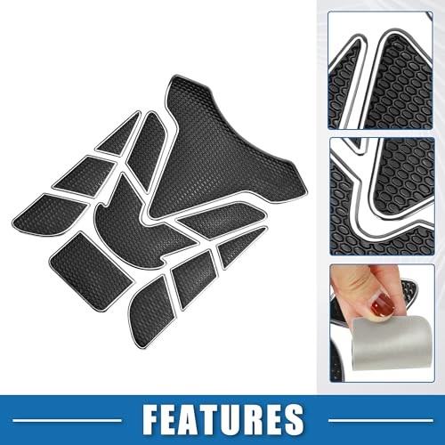 Universal 3D Motorcycle Gas Tank Decal 7.68''x5.63'' Gas Tank Silver Tone