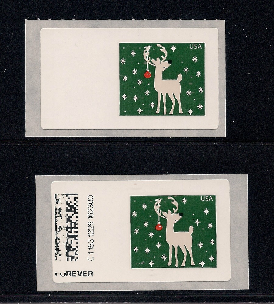 COMPUTER VENDED POSTAGE Reindeer CVP89, Normal & Copy of Blank Label
