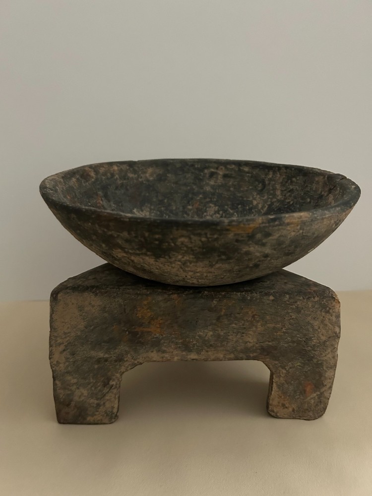 Rustic Bowl - Stone Like Material with Separate Base