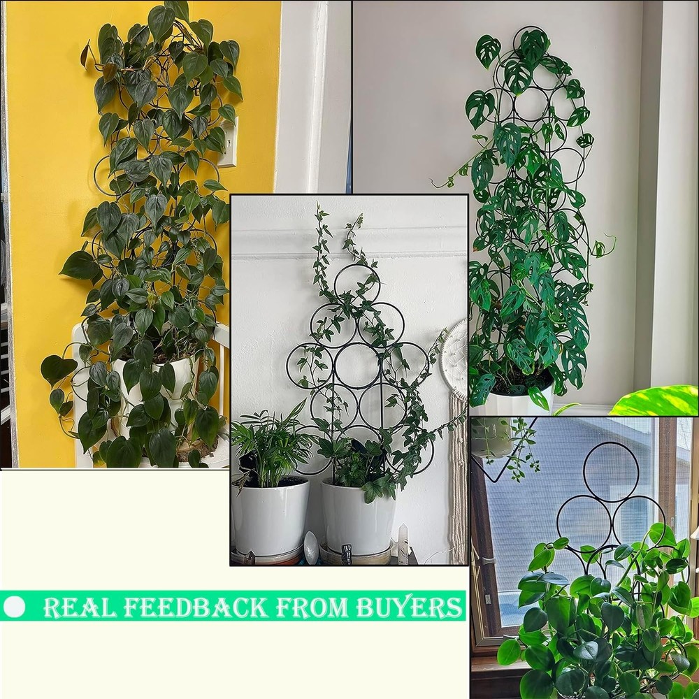 Trellis for Climbing Plants Indoor,4 Pack Stackable Garden 4 pack black