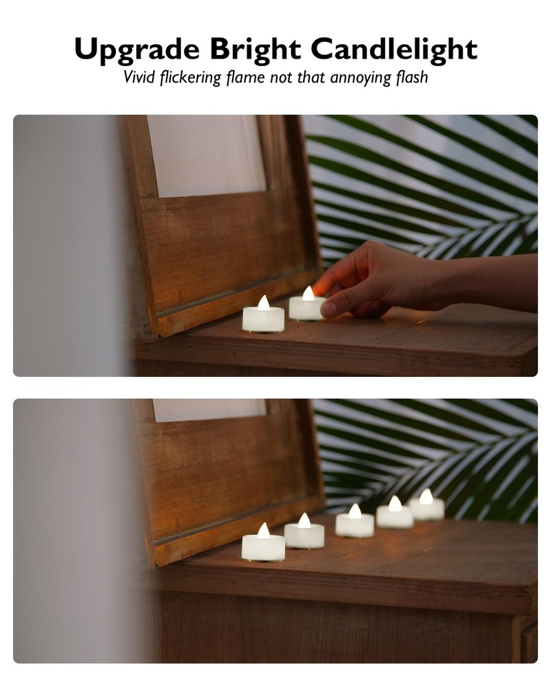 BEICHI Remote Candles, 12 Pack Timer 12-Pack, Pure White Light, Shell