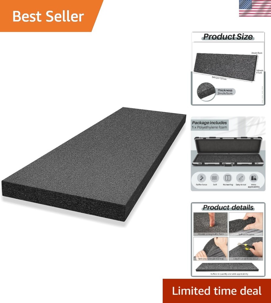 2-Pack Packing Foam Sheets - 54X16X2 Customizable Polyethylene Insert Pads
