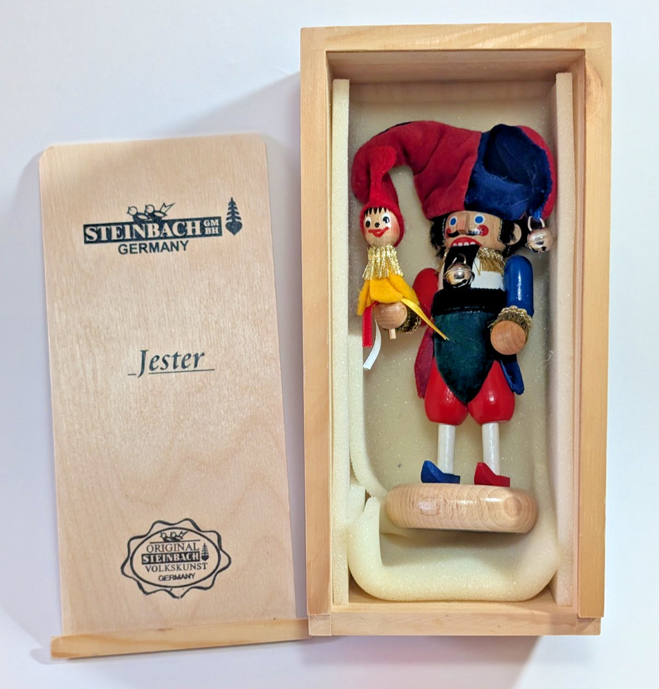 Steinbach 5" Mini Nutcracker "JESTER" w Box Germany 2874/10000 & Mini Nutcracker