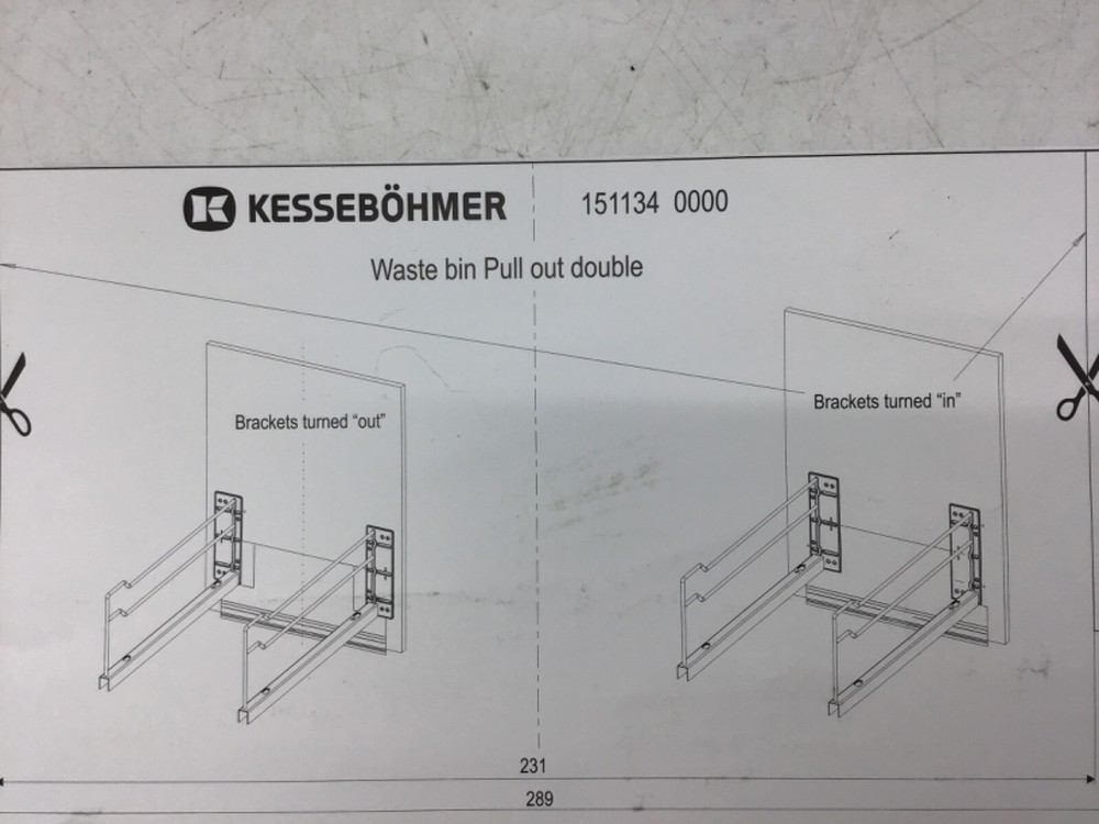 Hafele Waste Bin 2502320102 Insert framework for pullout double