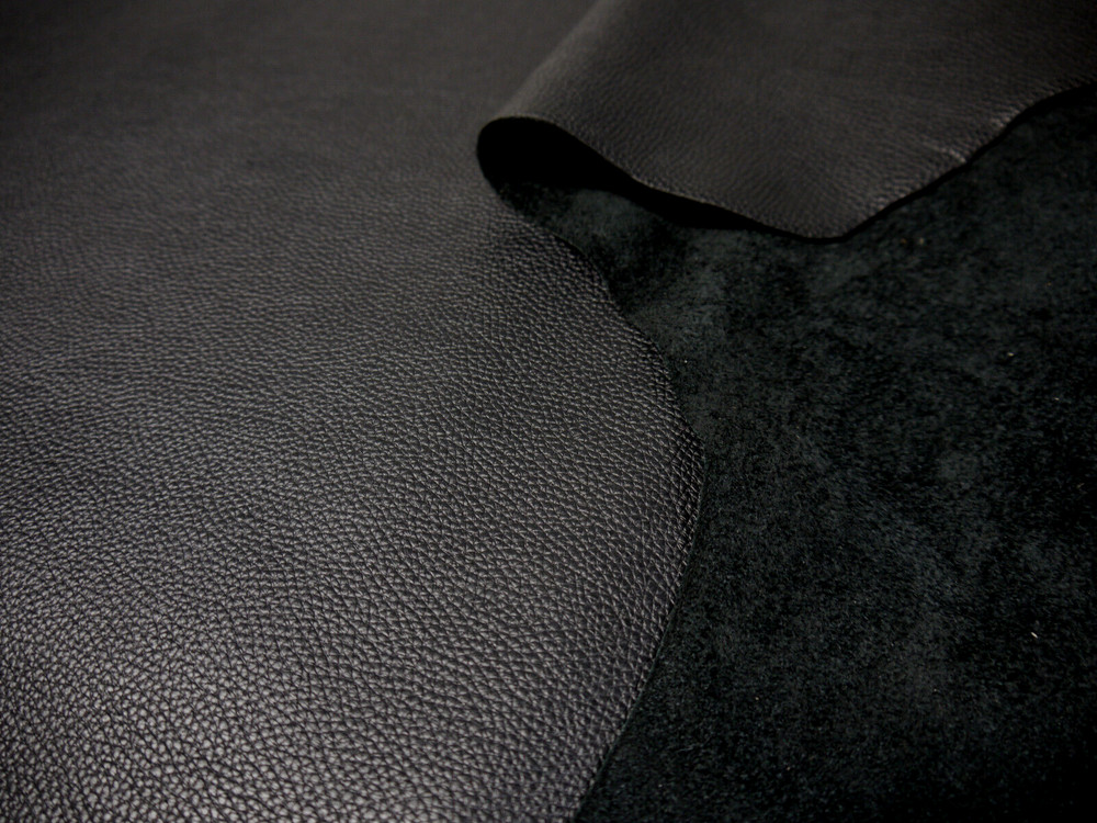 Black Pebbly Leather Hide. 24 SQF Top Quality.