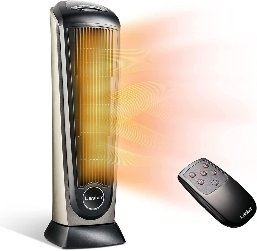 Lasko Oscillating Ceramic Tower Space Heater with Remote Control