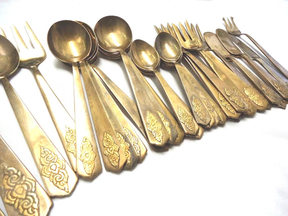 AMFARCO SIAM BRASS/BRONZE FLATWARE 50-PIECES