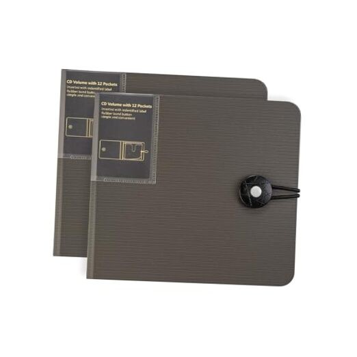 CD Case, 1Capacity CD/DVD Case Holders Wallet Hard Plastic DVD Disc 2 Black