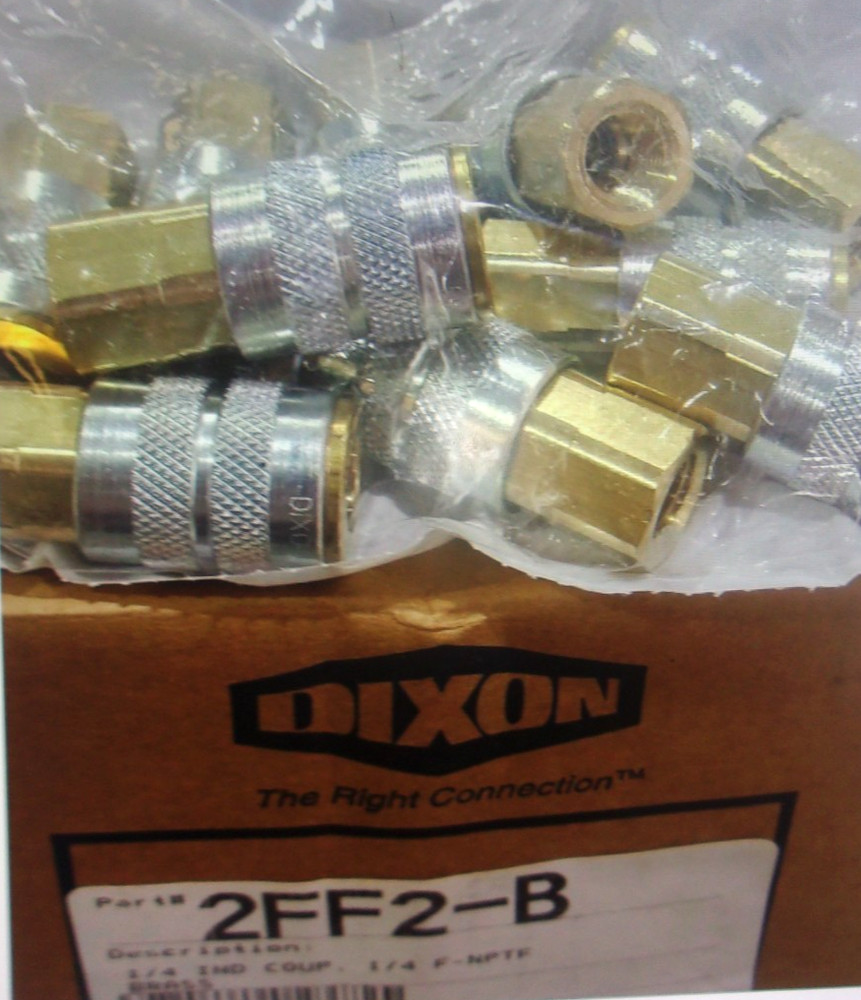Dixon 1/4"Brass Quick Coupling Pneumatic Coupler 2FF2-B QTY 10
